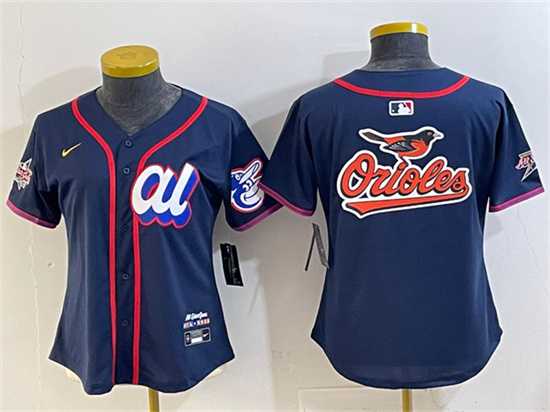 Womens American League Baltimore Orioles Team Big Logo Navy 2025 All-Star Edition Limited Stitched Jersey(Run Small)
