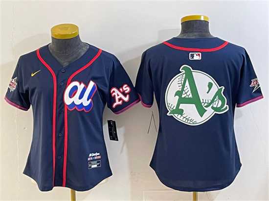 Womens American League Oakland Athletics Team Big Logo Navy 2025 All-Star Edition Limited Stitched Jersey(Run Small)
