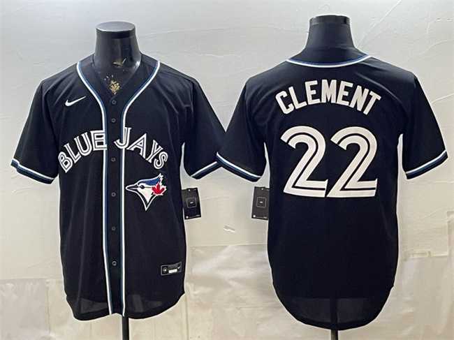 Mens Toronto Blue Jays #22 Ernie Clement 2026 Fashion Replica Black Out Stitched Jersey