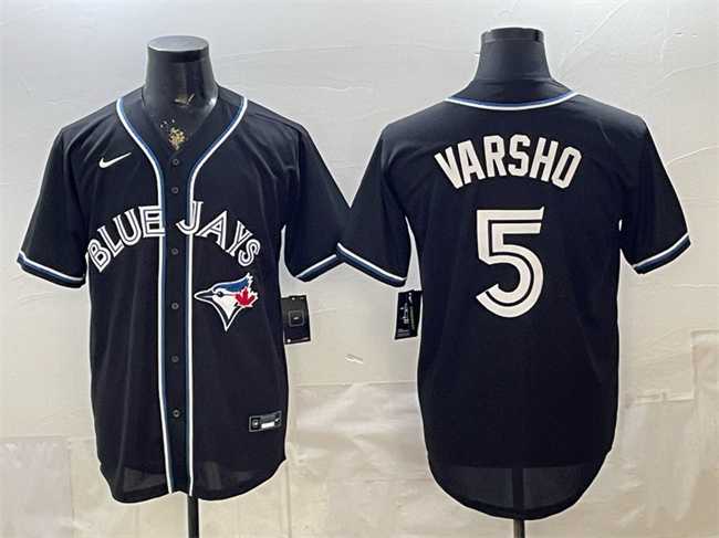 Mens Toronto Blue Jays #5 Daulton Varsho 2026 Fashion Replica Black Out Stitched Jersey