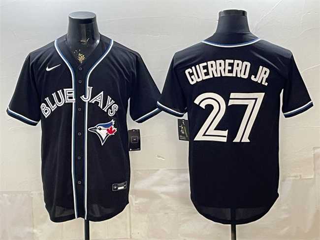Mens Toronto Blue Jays #27 Vladimir Guerrero Jr. 2026 Fashion Replica Black Out Stitched Jersey