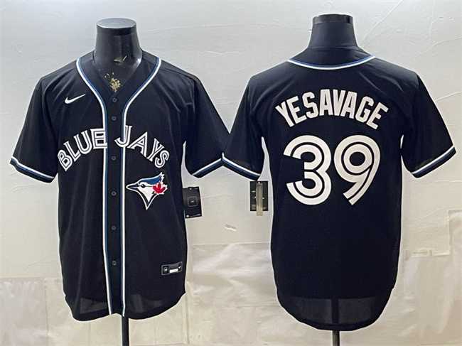 Mens Toronto Blue Jays #39 Trey Yesavage 2026 Fashion Replica Black Out Stitched Jersey