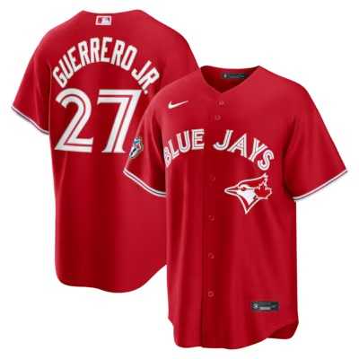 Mens Toronto Blue Jays #27 Vladimir Guerrero Jr. Red 50th Anniversary Alternate Limited Jersey Dzhi
