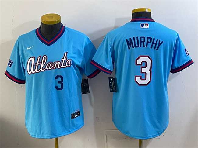Womens Atlanta Braves #3 Dale Murphy Powder Blue 2026 City Connect Stadium Stitched Jersey