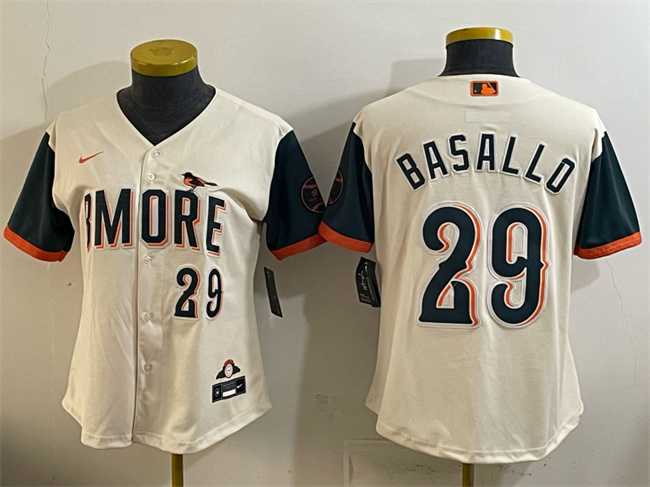 Womens Baltimore Orioles #29 Samuel Basallo Natural 2026 City Connect Stadium Stitched Jersey