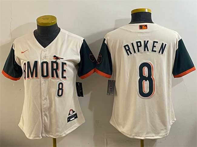 Womens Baltimore Orioles #8 Cal Ripken Jr Natural 2026 City Connect Stadium Stitched Jersey