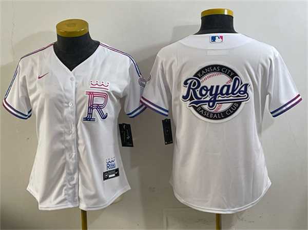 Womens Kansas City Royals Team Big Logo White 2026 City Connect Stadium Stitched Jersey Dzhi