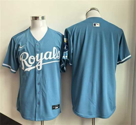 Mens Kansas City Royals Blank Light Blue Limited Stitched Jersey