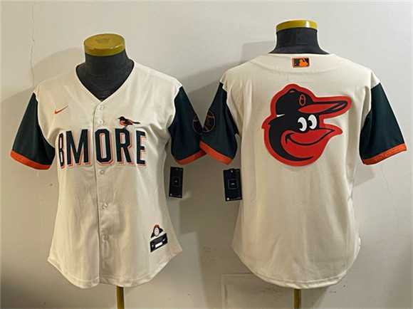 Youth Baltimore Orioles Team Big Logo Natural 2026 City Connect Stadium Stitched Jersey Dzhi