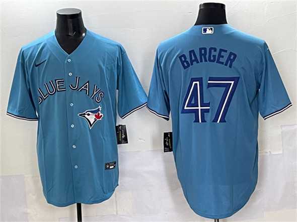 Mens Toronto Blue Jays #47 Addison Barger Blue Cool Base Stitched Jersey