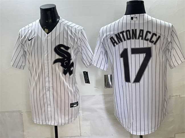 Mens Chicago White Sox #17 Sam Antonacci White Home Stitched Jersey
