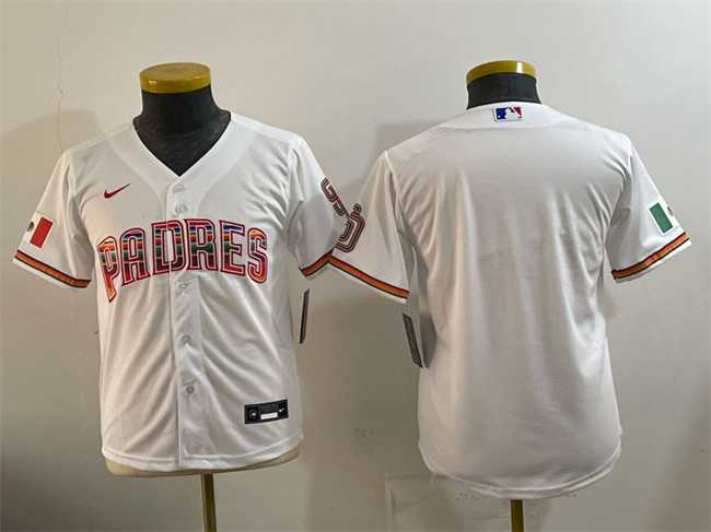 Youth San Diego Padres Blank White Mexico Cool Base Stitched Jersey