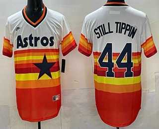 Mens Houston Astros #44 Still Tippin Orange Rainbow Cooperstown Stitched Cool Base Jersey Dzhi