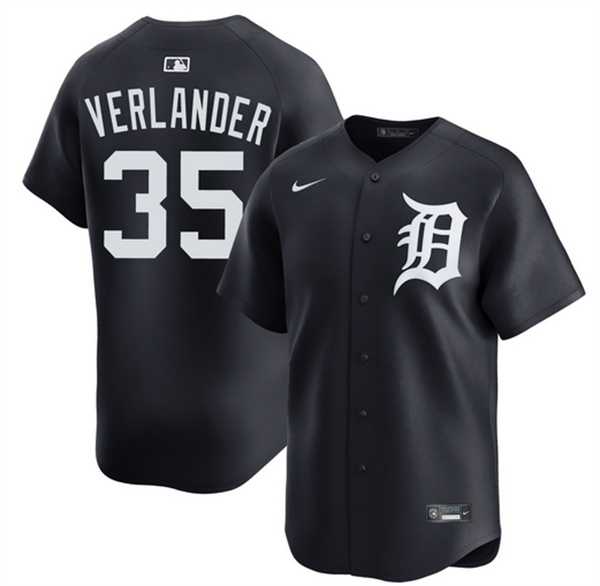 Mens Detroit Tigers #35 Justin Verlander Black 2026 Limited Stitched Jersey Dzhi