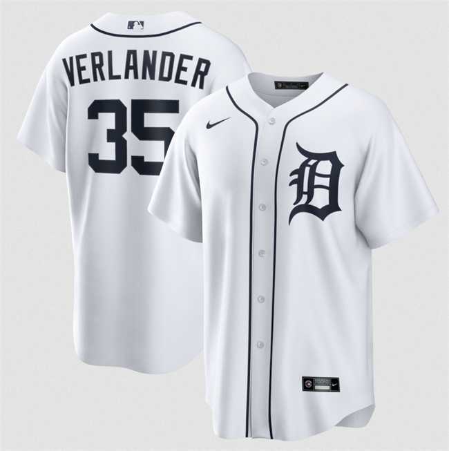 Mens Detroit Tigers #35 Justin Verlander White 2026 Cool Base Stitched Jersey Dzhi