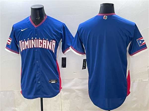 Mens Dominican Republic Baseball Blank Royal 2026 World Baseball Classic Stadium Stitched Jersey