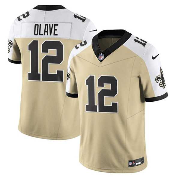 Men & Women & Youth New Orleans Saints #12 Chris Olave Gold White Alternate 2025 F.U.S.E. Vapor Limited Stitched Jersey