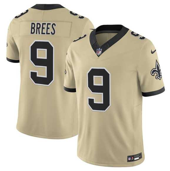 Men & Women & Youth New Orleans Saints #9 Drew Brees Gold 2025 F.U.S.E. Alternate Vapor Limited Stitched Jersey