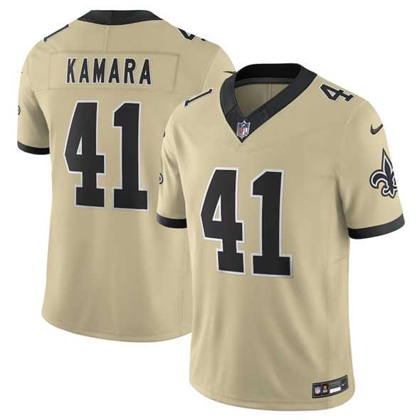 Men & Women & Youth New Orleans Saints #41 Alvin Kamara Gold 2025 F.U.S.E. Alternate Vapor Limited Stitched Jersey