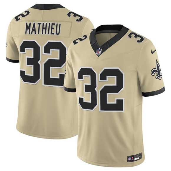 Men & Women & Youth New Orleans Saints #32 Tyrann Mathieu Gold 2025 F.U.S.E. Alternate Vapor Limited Stitched Jersey
