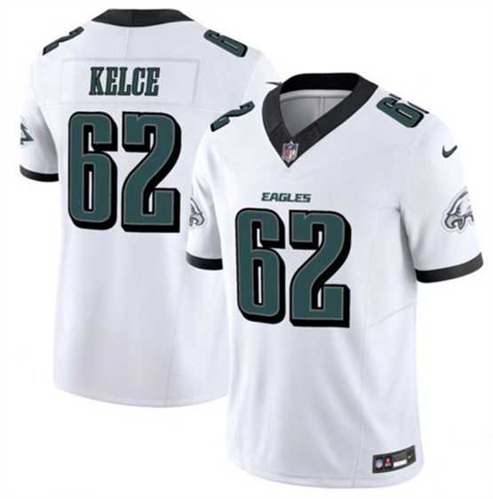 Men & Women & Youth Philadelphia Eagles #62 Jason Kelce White 2024 F.U.S.E. Vapor Untouchable Limited Stitched Jersey