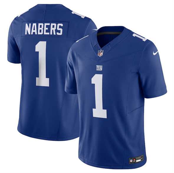 Men & Women & Youth New York Giants #1 Malik Nabers Blue 2024 Draft F.U.S.E. Vapor Untouchable Limited Stitched Jersey