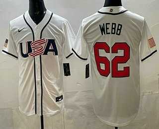 Mens USA #62 Logan Webb White 2026 World Baseball Classic Cool Base Jersey