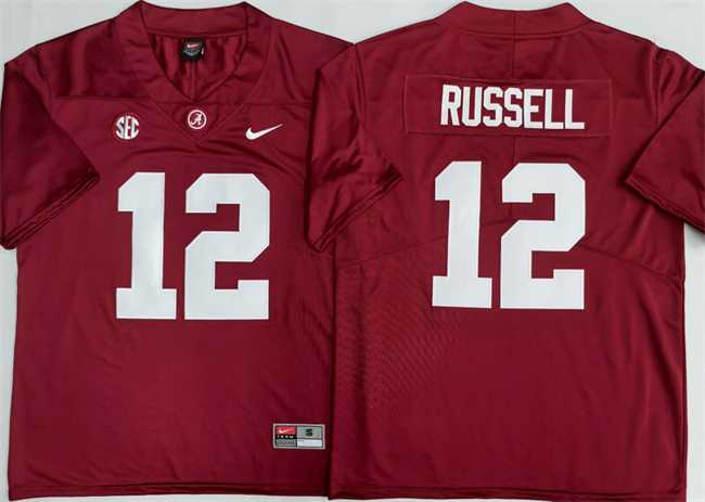 Mens Alabama Crimson Tide #12 Keelon Russell Red 2026 Stitched Football Jersey