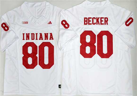 Mens Indiana Hoosiers #80 Charlie Becker White 2026 F.U.S.E. Stitched Basketball Jersey