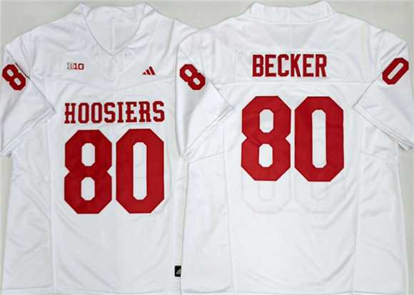 Mens Indiana Hoosiers #80 Charlie Becker White 2026 F.U.S.E. Stitched Basketball Jerseys