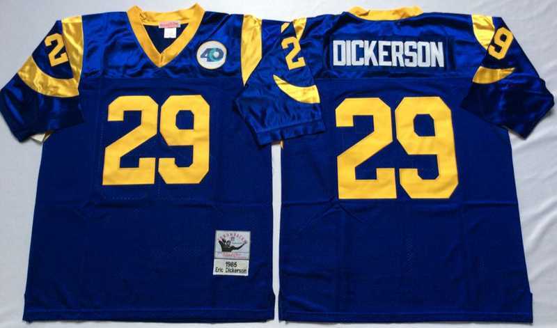 Mens Rams #29 Eric Dickerson Blue Throwback Stitched Football Jersey