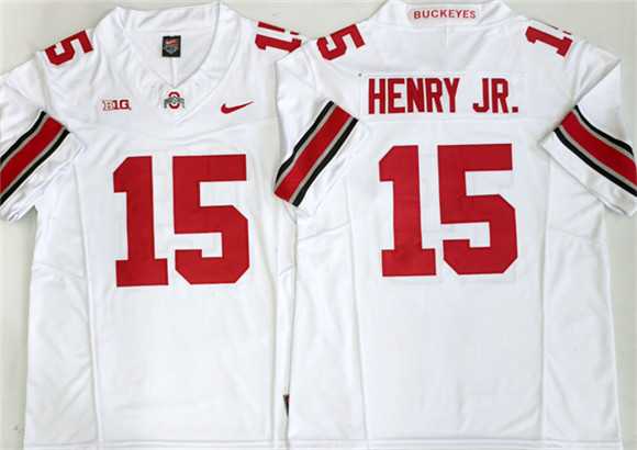 Mens Ohio State Buckeyes #15 Chris Henry Jr White 2025 F.U.S.E. Limited Stitched Jersey