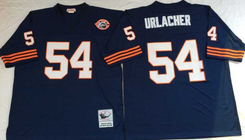 Mens Chicago Bears #54 Brian Urlacher Navy Throwback Stitched Football Jersey