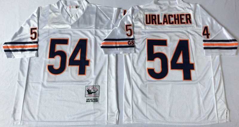 Mens Chicago Bears #54 Brian Urlacher White Road Throwback Jersey