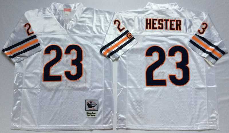 Mens Chicago Bears #23 Devin Hester White Throwback Stitched Football Jersey