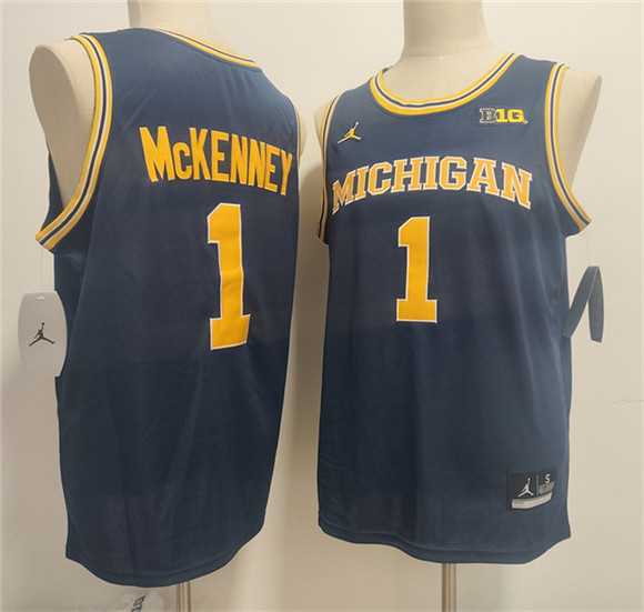 Mens Michigan Wolverines #1 Trey McKenney Navy 2026 Vapor Limited Stitched Jersey