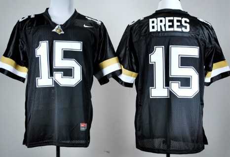 Mens Purdue Boilermakers #15 Drew Brees Black Jersey