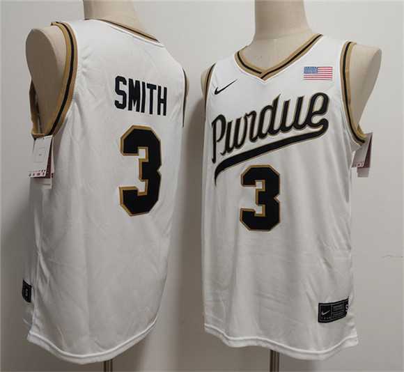 Mens Purdue Boilermakers #3 Braden Smith White 2026 Vapor Limited Stitched Jersey