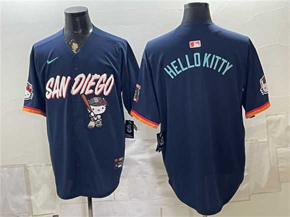 Mens San Diego Padres X Hello Kitty Obsidian 2026 City Connect Stadium Stitched Jersey