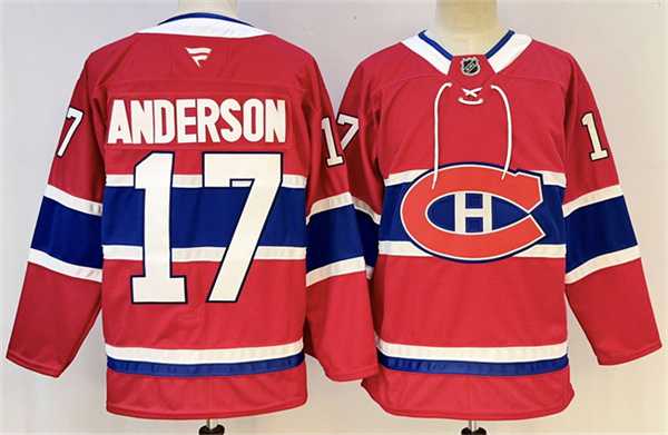 Mens Montreal Canadiens #17 Josh Anderson Red 2024-25 Stitched Jersey->->NHL Jersey Mens Montreal Canadiens #17 Josh Anderson Red 2024-25 Stitched Jersey->->NHL Jersey