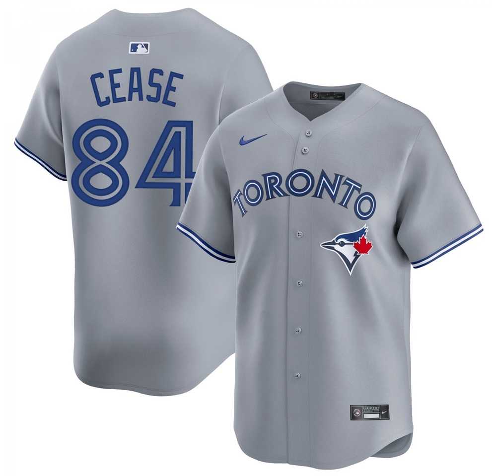 Mens Toronto Blue Jays #84 Dylan Cease Gray Cool Base Jersey Dzhi