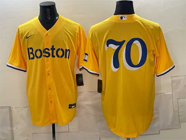 Mens Boston Red Sox #70 Payton Tolle Gold City Connect Stitched Jersey