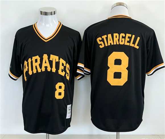 Mens Pittsburgh Pirates #8 Willie Stargell Black Stitched Jersey
