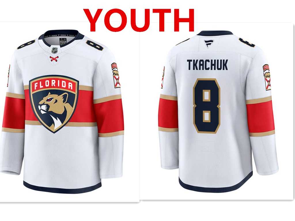 Youth Florida Panthers #8 Brady Tkachuk White Stitched away jersey Dzhi->->NHL Jersey Youth Florida Panthers #8 Brady Tkachuk White Stitched away jersey Dzhi->->NHL Jersey
