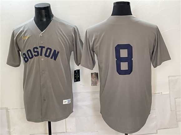 Mens Boston Red Sox #8 Carl Yastrzemski Grey Cooperstown Collection Limited Stitched Jersey