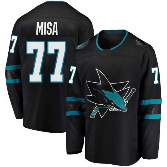 Mens San Jose Sharks #77 Michael Misa Alternate Black Jersey Dzhi->san jose sharks->NHL Jersey