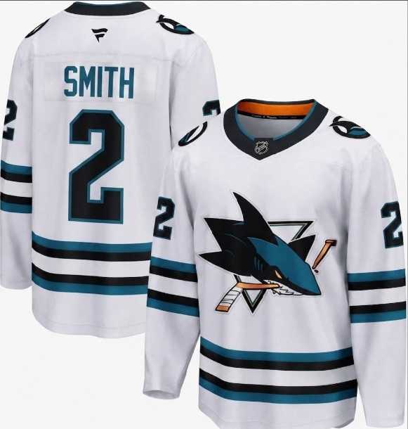 Mens San Jose Sharks #2 Will Smith New White Stitched Jersey Dzhi->san jose sharks->NHL Jersey