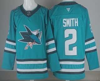 Mens San Jose Sharks #2 Will Smith Teal Stitched Hockey Jersey->san jose sharks->NHL Jersey
