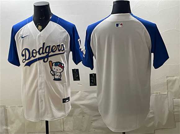 Mens Los Angeles Dodgers Blank White Royal Gold Hello Kitty Vapor Limited Stitched Jersey