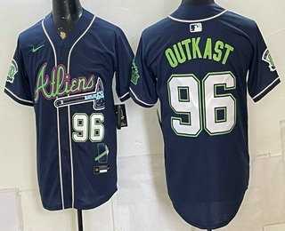 Mens Atlanta Braves #96 Outkast Navy Galaxy With Outkast Patch Vapor Limited Stitched Jersey Dzhi->atlanta braves->MLB Jersey
